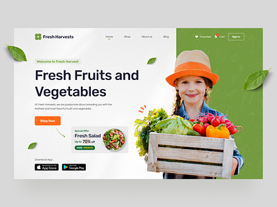 Grocery E-Commerce (Fresh Harvest Website Animation Design) animation animation design e commerce ecommerce website design groceries groceries web groceries website design principle ui ui design website design