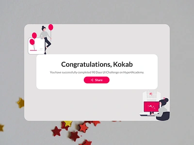 Daily UI Challenge # 90 - A Challenge Completion Certificate android animation branding daily challenge daily ui daily ui challenge 90 design figma figma design illustration illustrations iphone ui uiux undraw