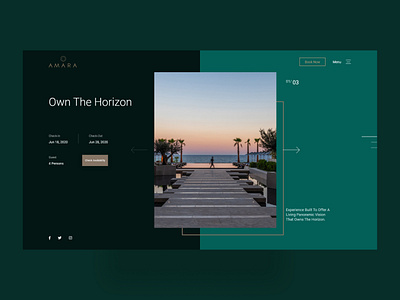 Amara Hotel v2 amara hotel apartment apartments beach hotel design hero hero section hotel hotel hero hotel landing hotels landing landing page luxury hotel ui web design website design