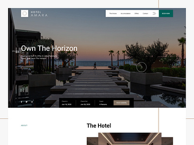 Amara Hotel v2 amara hotel apartment beach hotel design hero hero section hotel hotel amara hotel hero hotel landing hotels landing landing page luxury hotel ui web design website design