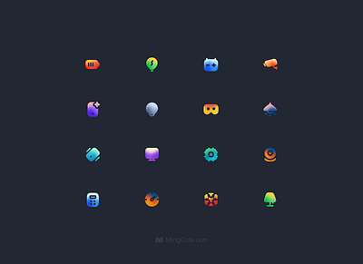 💡 A set of gradient electrical device icon device gradient icon design icon pack icon set icons