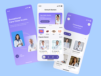 Medical Care Online App Concept ai healthcare app app app design chart clean doctor doctor app doctor appointment fireart health healthcare healthcare app healthcare ui ios medical mobile app mobile ui ui kit ux