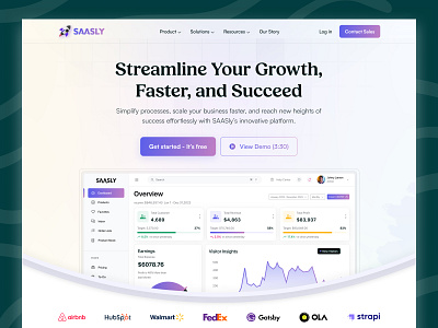 SAAS Landing Page Design (Hero Section) brandinf branding crm crm template crm web design design free landing page hero section landing page new popular saas saas web design sales service ui uiux ux web design website design