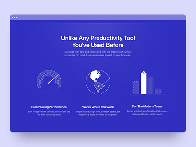 Productivity App | Marketing page UI app blue design illustration landing page management marketing website minimal productivity saas software time ui