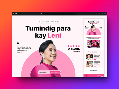 Leni Robredo - Campaign Landing Page campaign illustration infographics landingpage leni ui webdesign webpage