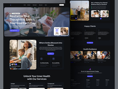 Medical or Therapies - Landing page dark design digital business landing page layouts medical theraphy ui ui design unified ui unifiedui user experience ux website