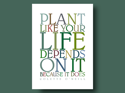 Eco Awareness Typography Poster color variation colors creative eco awareness eco friendly ecological awareness environmental environmental protection green green living inspirational inspirational design life and nature balance minimalist poster motivational typography nature preservation nature typography typographic typography typography poster