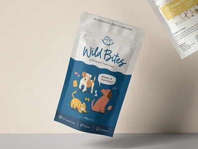 Wild Bites branding design graphic design identity packaging pet food pouch typography