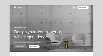 Interior decor hero exploration ui agency decor design interior ui