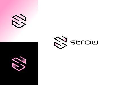 Strow Logo Exploration agrib custom custom font futuristic gradient gradient logo handwritten font letter logo letter s lettermark line line art line logo logo minimalism pink pink logo s s logo strow