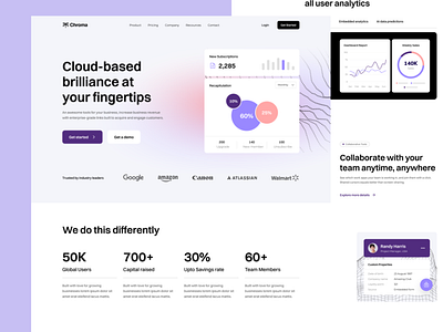 Chroma - SaaS Website business company design landing page marketing product saas website uiux web design website