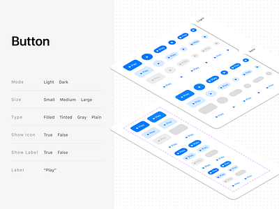 Button Properties (iOS, iPadOS) apple apple app apple button apple colors button button component button properties design component figma figma community ios ipados mobile ui ui kit variants