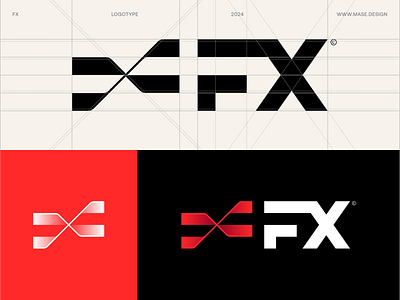 FX Logotype brand identity branding digital f gradient grid icon letter logo logotype mase maserekt monogram symbol x