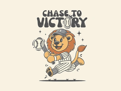 Chase To Victory art baseball mascot cartoon lion character design characterdesign characters chase to victory cute art cute illustration illustration lion baseball lion character lion design lion mascot mascot lion retro retro lion retro mascot retro style sport