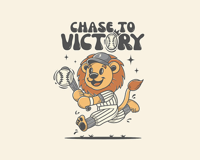 Chase To Victory art baseball mascot cartoon lion character design characterdesign characters chase to victory cute art cute illustration illustration lion baseball lion character lion design lion mascot mascot lion retro retro lion retro mascot retro style sport