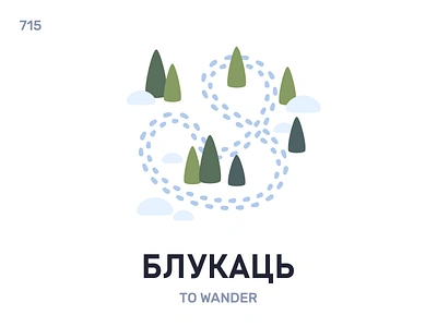 Блукáць / To wander belarus belarusian language daily flat icon illustration vector word