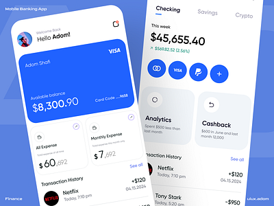 Mobile Banking App adom app app design app ui bank app banking app design finance app mobile banking app ui ux