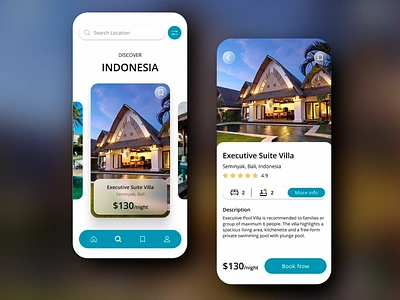 Villa Booking App - Indonesia app app design design elegant design high end travel indonesia villas luxury travel luxury villas mobile mobile app mobile ux premium travel search ui travel app design ui ui design user interface ux ux design villa booking