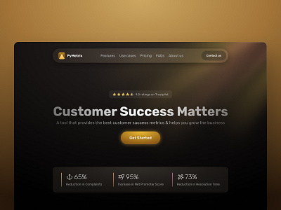 SaaS website design customer dark theme website diamond figma framer golden hero section landing page luxury premium product design saas saas website silver ui design ui ux ux web web design website