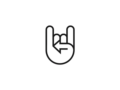 Minimalist Rock Hand with Reverse Arrow Logo Design arrow back brand identity branding design entertainment geometric graphic design hand icon lifestyle line logo logo design minimalist modern music reverse rock streetwear visual identity