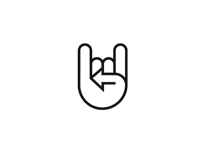 Minimalist Rock Hand with Reverse Arrow Logo Design arrow back brand identity branding design entertainment geometric graphic design hand icon lifestyle line logo logo design minimalist modern music reverse rock streetwear visual identity