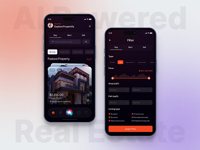 AI Powered Propertify Real Estate Marketplace App figma home finder premium ui real estate real estate agent real estate marketplace real estate mobile app ui user interface ux