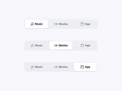 Segmented control tabs in app UI kit app control mobile segmented switch switching tab tabs ui uikit ux