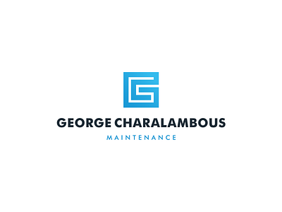 George Charalambous - Logo Design blue branding business cards design line logo main maintenance modern monogram simple smart