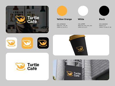 Turtle Café Logo animal branding business cafe coffee coffee shop logo logos mockup modern simple turtle