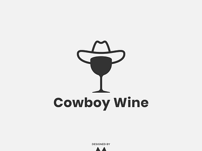 Cowboy Wine Logo cap clever concept cowboy cowboy logo creative dark distillery glass graphic design hat icon inspiration logo design logo designer minimal whiskey wine wine glass wine logo