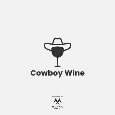 Cowboy Wine Logo cap clever concept cowboy cowboy logo creative dark distillery glass graphic design hat icon inspiration logo design logo designer minimal whiskey wine wine glass wine logo