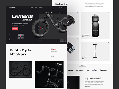 Bicycles Landing Page Design. agency bicycle shop bicycles bicycles landing page bike accessories bike website dark dark website design ecommerce hero section home page landing page marketing minimal design online shot ui design ux design website website design