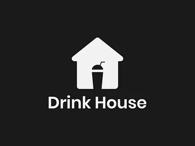 Drink House Logo bold clever logo creative cup drink drinks glass home home logo house juice liquid logo meaningful minimal negative space shake shake glass smart straw water