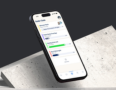 Steller Goals goals habit health tracking ui ux wellbeing