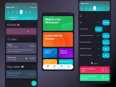 An application for tracking cardiovascular diseases app design heart med medicine mobile ui