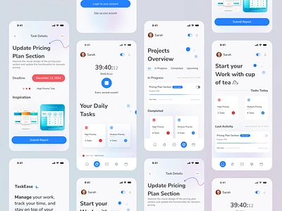 Task Management UI UX Design app design app design ui case study design easy to use design ios simple design jahangir mobile app design remote work app design simple design task management app design taskease ui ui app design ui ux app design ui ux design ui ux designer ux