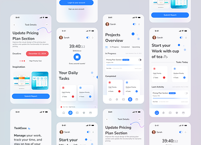 Task Management UI UX Design app design app design ui case study design easy to use design ios simple design jahangir mobile app design remote work app design simple design task management app design taskease ui ui app design ui ux app design ui ux design ui ux designer ux