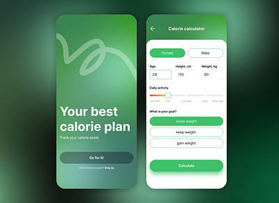 Calorie calculator branding design graphic design mobile ui ux vector web