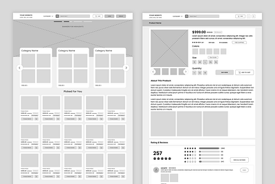 eCommerce Store Design figma ui user experience ux research wireframes wireframing