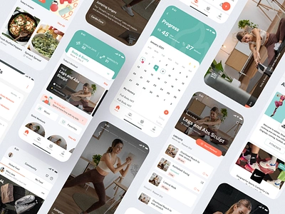 UX/UI for Fitness App app design calendar exercise fitness fitness app fitness ui homepage mobile app mobile ui ui ui design uidesign uiux ux uxdesign video player workout workout app