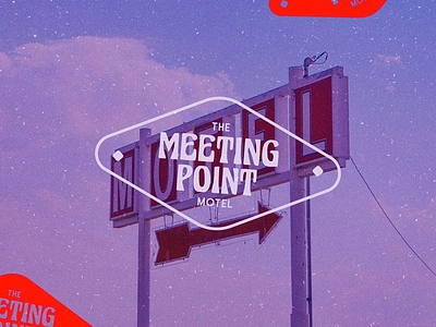 The Meeting Point Motel branding bold modern lettering brand identity brand visual branding business branding custom motel brand logo destination inspired logo horeca hospitality brand identity hospitality branding logo ideas for motel modern roadside branding motel brand motel branding motel logo design road sign inspired logo roadside brand identity the meeting point travel branding visual identity