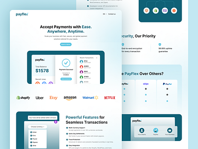 Payflex - SaaS Landing Page branding design finance finance landing page fintech graphic design hero section landing page product design saas typography ui ux website website ui