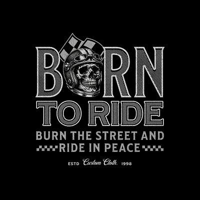 Born To Ride graphic design illustration retro ride shirt skeleton skull vintage