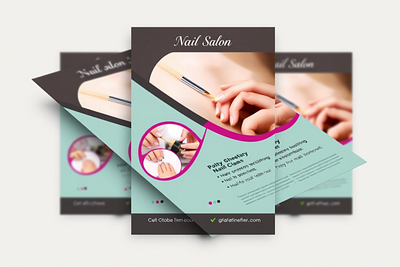 Nail Salon Brochure Tri-Fold Template animation branding graphic design motion graphics