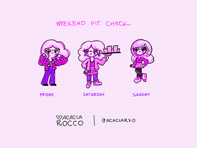 Weekend Fit Check acacia rocco cute illustration kawaii ootd pink sketchbook