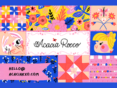 Contact Card acacia rocco business card cute illustration kawaii quilt