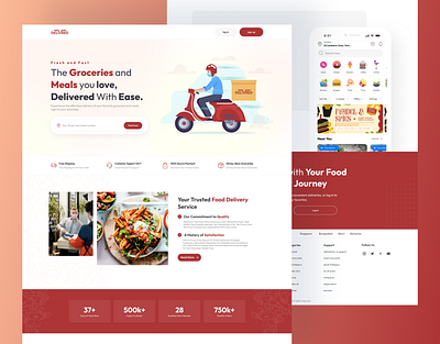 Food Delivery App Landing page food web landing page landing page design landing page ui modern landing page design ui design ux design website design