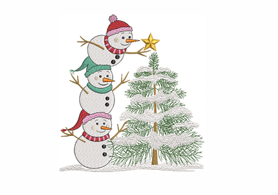 Snowmen with Star on Top of the Tree 3d animation app branding design graphic design illustration logo motion graphics typography ui ux vector