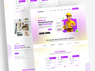 Return Picked Up Delivery Website Design app design dashboard design design figma design figma website illustration landing page design ui ui design ui ux design