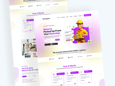 Return Picked Up Delivery Website Design app design dashboard design design figma design figma website illustration landing page design ui ui design ui ux design